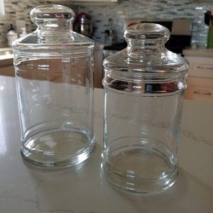 Princess House Etched Glass Apothecary Jars
